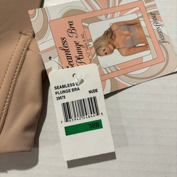 Fashion Forms‎ U Plunge bra Nude Seamless Convertible Straps size 38 B NWT - Picture 8 of 16
